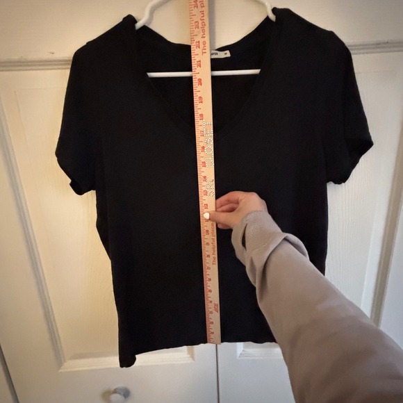 Marine Layer Womens Black V-Neck Short Sleeve Supima Cotton Modal Tee Shirt M - Picture 4 of 7